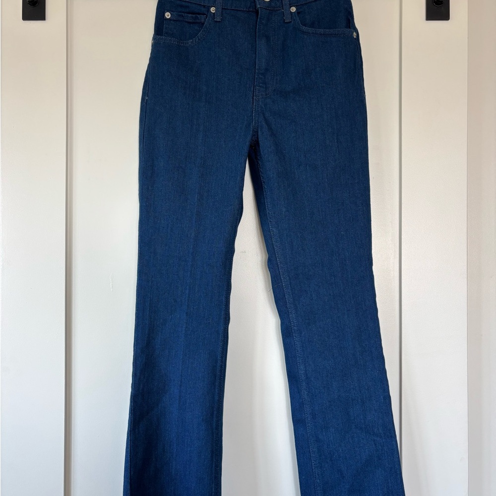 Zara Dark Blue Bootcut Cropped Jeans